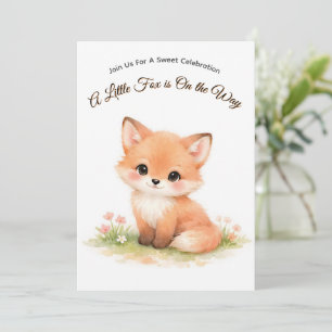 Cute Pastel Baby Fox Baby Shower, Woodland Party Invitation