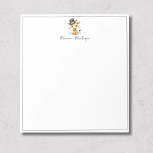Cute Pastel Baby Giraffe in a top hat Name Nursery Notepad