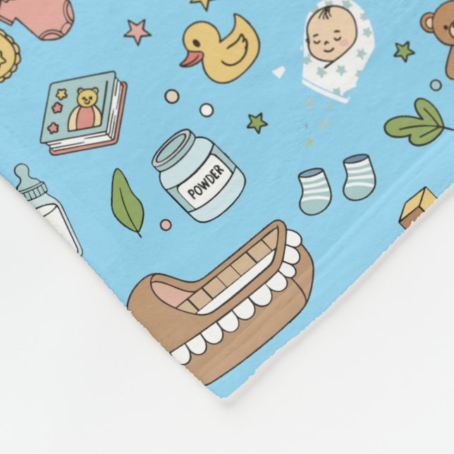 Cute Pastel Baby Nursery Pattern Plush Blanket (Corner)