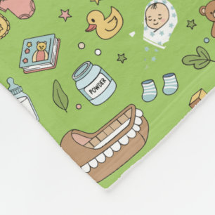 Cute Pastel Baby Nursery Pattern Plush Blanket