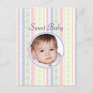 Cute Pastel Baby Print Postcard