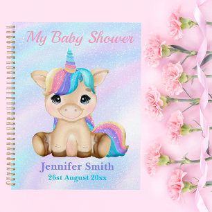 Cute Pastel Baby Unicorn Customise Baby Shower Planner