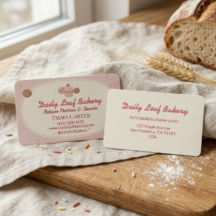 Cute Pastel Bakery Artisan Pastries Business Card