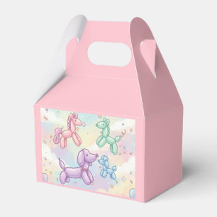Cute Pastel Balloon Animal Birthday Girl Favour Box