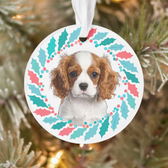 Cute Pastel Blue Cavalier | Custom Christmas Ornament (Tree)