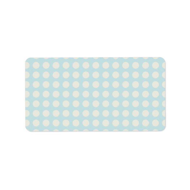 CUTE PASTEL BLUE POLKADOTS AND RIBBON LABEL (Front)