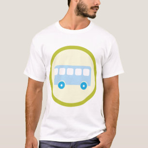 Cute Pastel Blue School Bus Icon T-Shirt