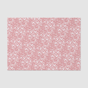 Cute Pastel Blush Pink Red Hearts Art Pattern Tissue Paper