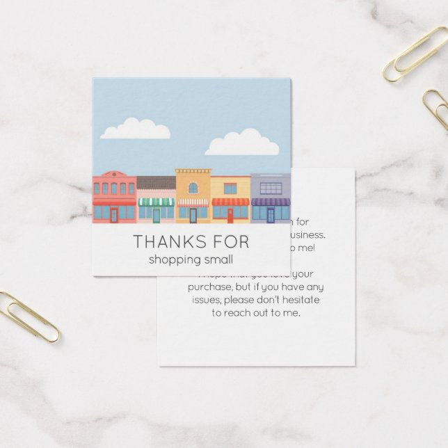 Cute Pastel Buildings Modern Order Insert Card (Office)