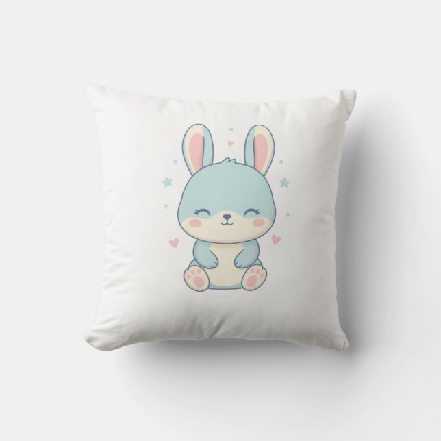 Cute Pastel Bunny Baby Onesie Cushion (Front)