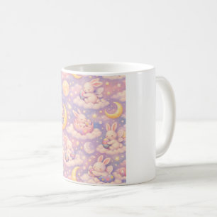 Cute Pastel Bunny Moon Mug – Kawaii Dreamy Clouds