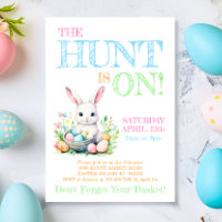 Cute Pastel Bunny Rabbit Easter Egg Hunt