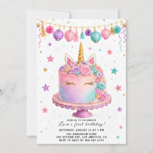 Cute Pastel Cake Smash Party Invite for Girls