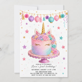 Cute Pastel Cake Smash Party Invite for Girls