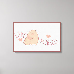 Cute pastel capybara   canvas print