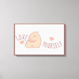 Cute pastel capybara canvas print
