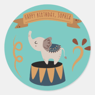 Cute Pastel Carnival Birthday Theme Classic Round Sticker