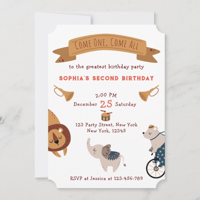 Cute Pastel Carnival Birthday Theme Invitation (Front)