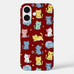 Cute Pastel Cartoon Cats Pattern Phone Case