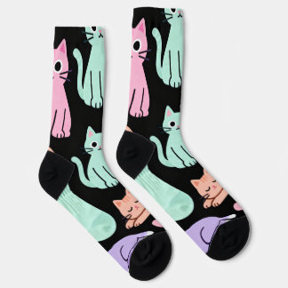 Cute Pastel Cats Crew Socks – Kitty