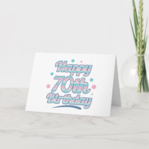 Cute Pastel Celebrating the 70th birthday Card