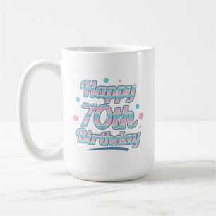 Cute Pastel Celebrating the 70th birthday Coffee Mug