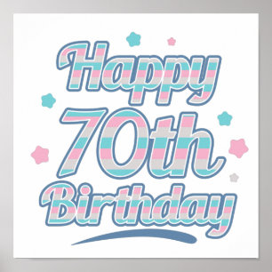 Cute Pastel Celebrating the 70th birthday Poster
