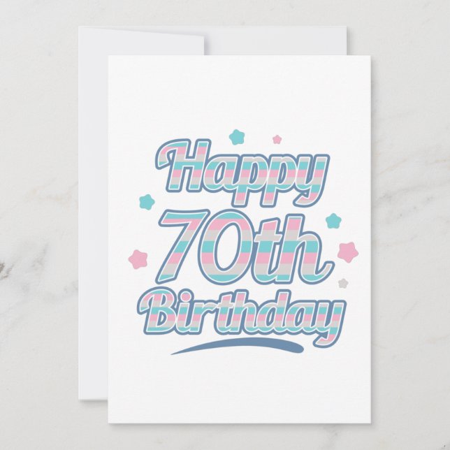 Cute Pastel Celebrating the 70th birthday Save The Date (Front)