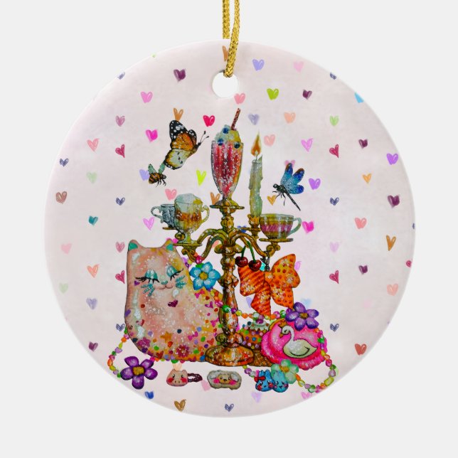 Cute Pastel Ceramic Tree Decoration (Front)