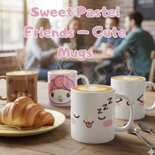 Cute Pastel Character Design Coffee Mug