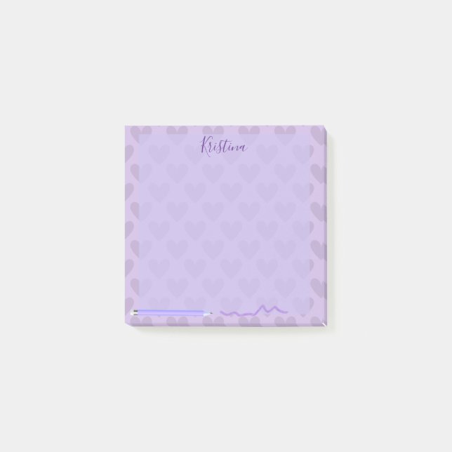Cute Pastel Chic Lavender Personalised Post-it Notes (Front)