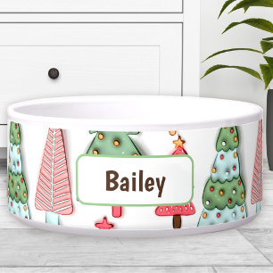 Cute Pastel Christmas Tree Custom Name Dog Pet