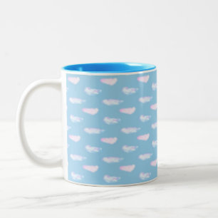 Cute Pastel Clouds Two-Tone Coffee Mug