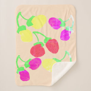 Cute Pastel Colorful Berries Blanket