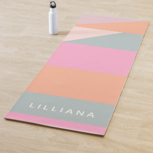 Cute Pastel Colour Block Geometric Personalised Yoga Mat