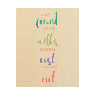 cute pastel colour true friendship quote sweet chi wood wall art