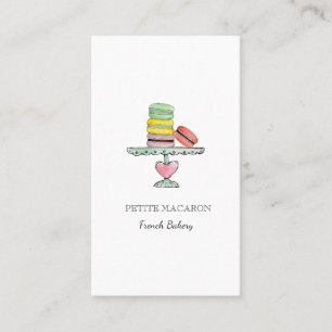 Cute Pastel coloured Macarons bakery  business car Business Card