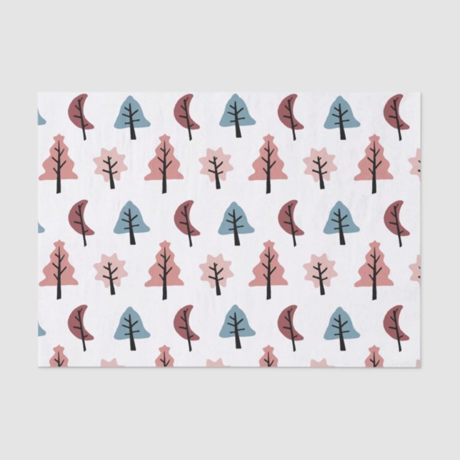 Cute Pastel Cookie Christmas tree Pattern Holiday Tissue Paper (Front)