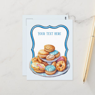 Cute Pastel cookies add text Business Postcard