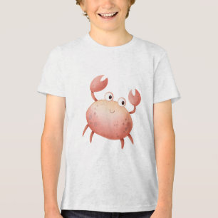 Cute Pastel Crab Watercolor Illustration Tri-Blend Shirt