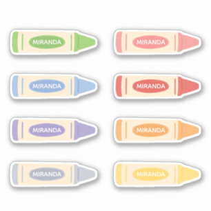 Cute Pastel Crayons with Custom Name