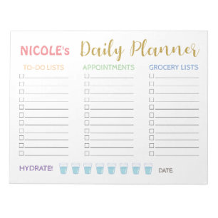 Cute Pastel Daily Planner Notepad