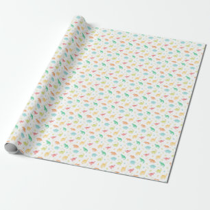 Cute Pastel Dino Birthday Gift Wrap