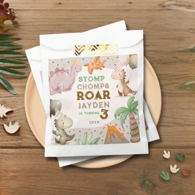 Cute Pastel Dinosaur Birthday Party  Favour Bags (Creator Uploaded)