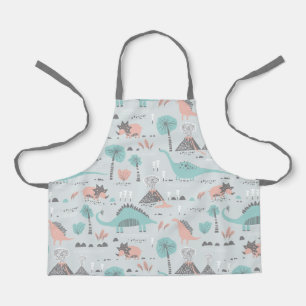 Cute Pastel Dinosaur Pattern Apron