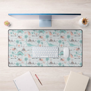 Cute Pastel Dinosaur Pattern Desk Mat
