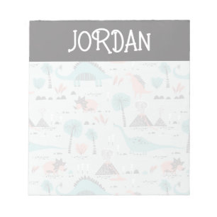 Cute Pastel Dinosaur Pattern Notepad