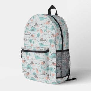 Cute Pastel Dinosaur Pattern Printed Backpack