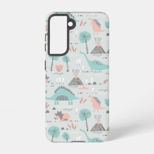 Cute Pastel Dinosaur Pattern Samsung Galaxy Case