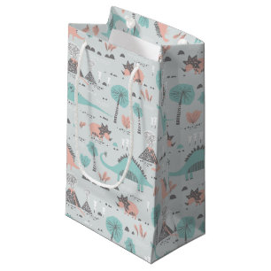 Cute Pastel Dinosaur Pattern Small Gift Bag